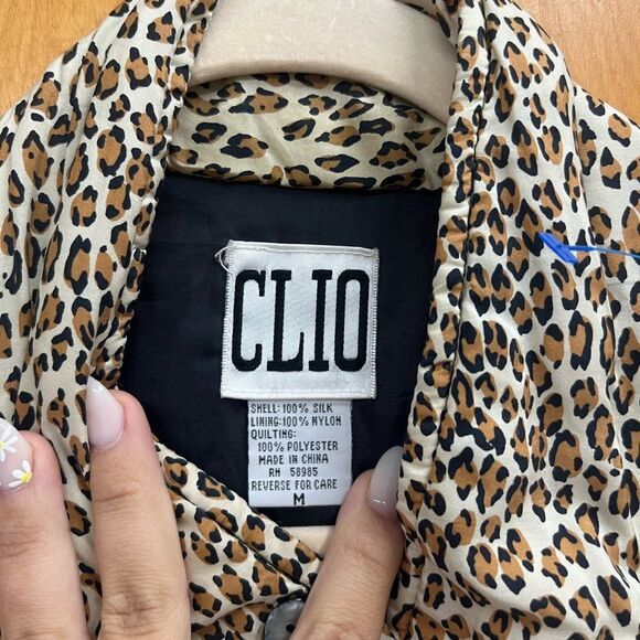 Clio Silk Leopard Print Puffer Jacket - Picture 2 of 5